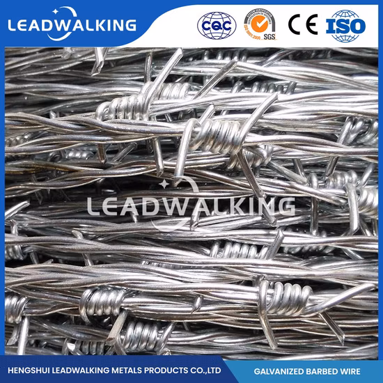 Leadwalking Barbed Barb Wire Wholesaler ODM Custom Green Razor Wire China 30mm Needle Length Security Fencing System Galvanized Barbed Wire