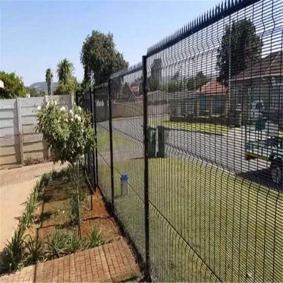 High Security Welded 358 Mesh Fence Anti Climb System 1/2X3 Inch 8gauge Galvanized Wire Powers Coated PVC Customized